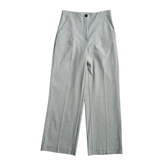 Zara Women's Size M High Rise No Waistband Light Gray Career Pants NEW - Picture 1 of 7